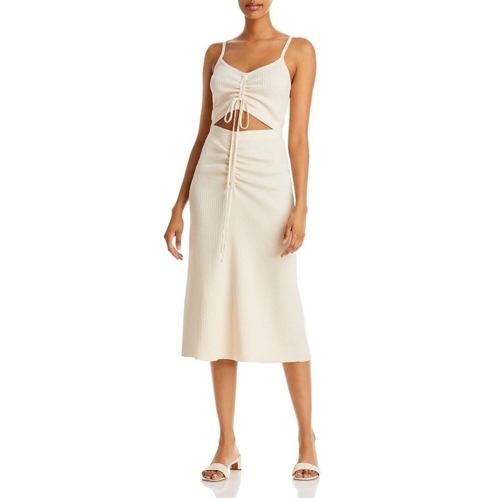 Lucy Paris Korii Cutout Ribbed Knit Midi Dress Size S